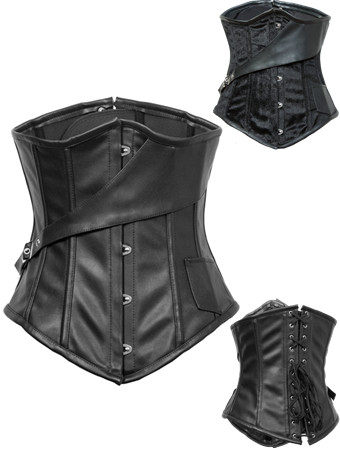 2016 New Leather Charpie Steel Bones Underbust Corset M1356