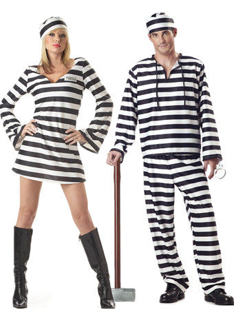 Popular Stripe Sexy Couples Prison Uniform