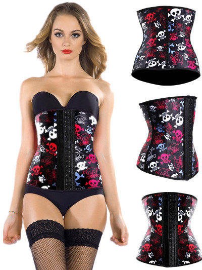 Halloween Playful Skulls 4 Steel Bone Waist Cincher M1303S
