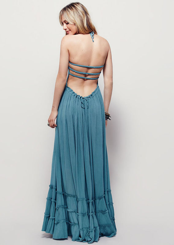 Summer Sexy Backless Maxi Dresses m30406