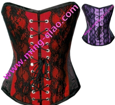 Women satin lace-up back corset M1620