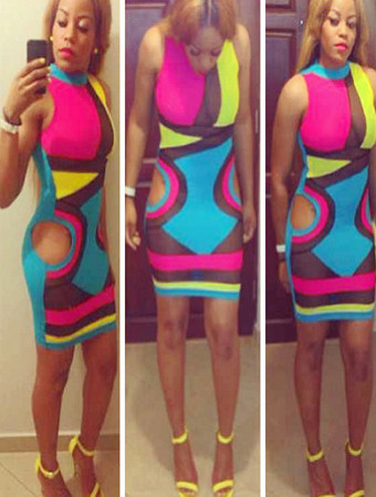 Casual Adult Party Fashion Bandage Bodycon Dress M3819