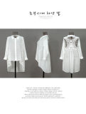 White floral embroidery beachwear M5317
