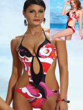 Flower print one piece bikini M5402