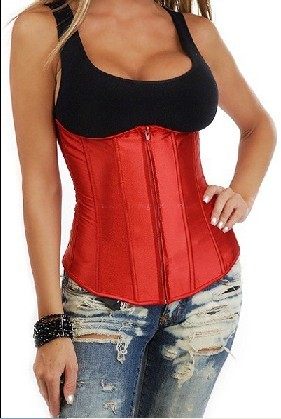 sexy red satin bustier M1752A