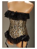 leopard print lace bundle of edge corset m1773