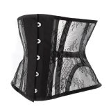 Women Sexy Lace Mesh Breathable Steel Boned Slimming Belt Waist Trainer Corset MS1525