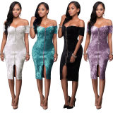 The diamond velvet zipper word brought the bandage dress skirt Night dress R704