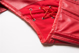 Best selling adult red black leather corset m1982