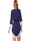 Womens boho sleeve off shoulder mini dress M30050