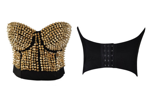 Sexy Club Punk Rivet Waistcoat Top M5304