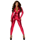 4 Colors Women Leather Jumpsuit Lingerie M7264