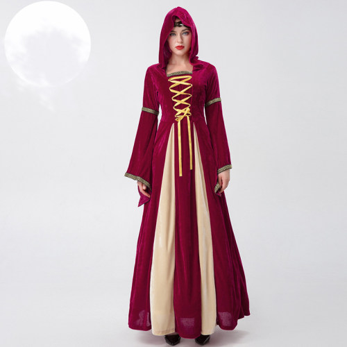 Halloween Vampire Cosplay Costume Retro Court Adult Dress Witch Costume YM8741