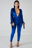 Sexy Jumpsuit Bandage V-neck long-sleeve Velvet sexy backless jumpsuit M8290