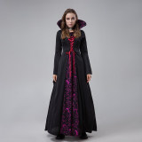 Halloween Evil Demon Court Queen Vampire Stage Costume Cosplay Dress YM8728