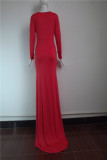 Red Top Style Long Maxi Dress M3994b