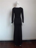Fashion Long Sleeves Top Maxi Dress M3977