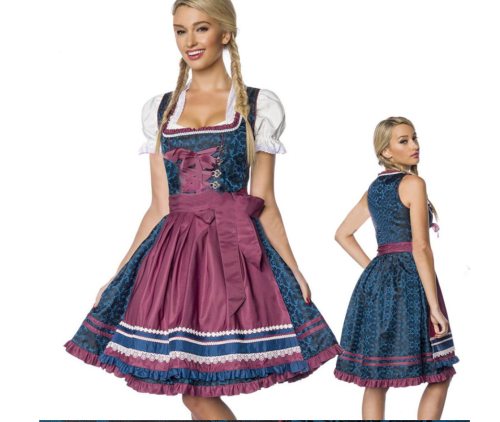 High Quality Traditional Bavarian Oktoberfest Beer Girl Costume m40664