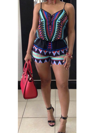 Sexy women print jumpsuit  one piece rompers m88013