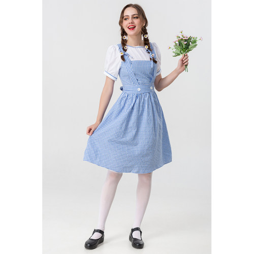 The Wizard Of Oz Cosplay Dorothy Adult Stage Costume Elise Maid Dress YM0915
