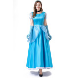 Women New PDress Stage Grimm Fairy Tale Blue Cosplay Princess Dress Costume YM063