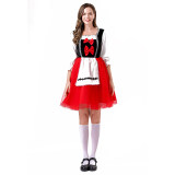 Little Red Riding Hood Castle Princess Dress Castle Queen Halloween Hat Dress Game Suit YM078