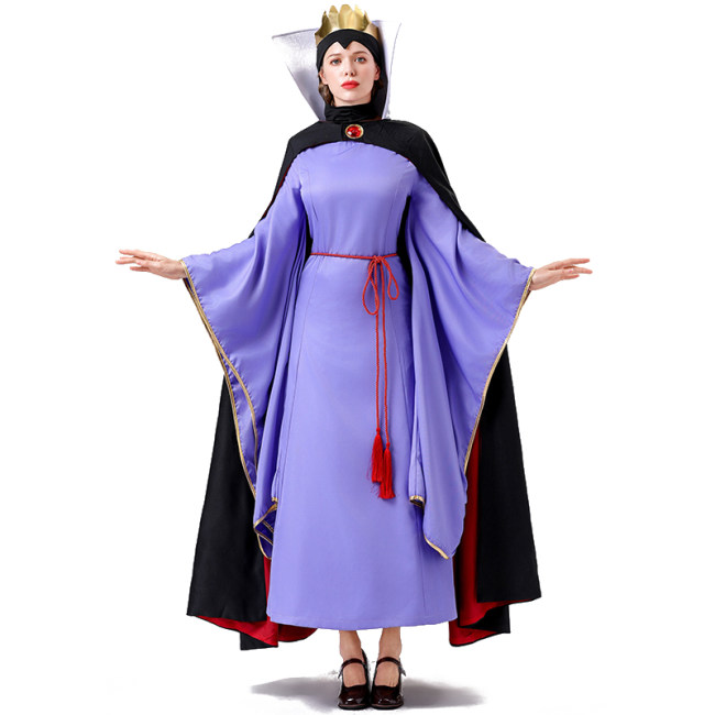 Anime Poison Queen Fairy Snow White Princess Purple Evil Queen Cosplay Drama Costume YM0813