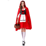 Little Red Riding Hood Castle Princess Dress Castle Queen Halloween Hat Dress Game Suit YM078