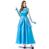 Women New PDress Stage Grimm Fairy Tale Blue Cosplay Princess Dress Costume YM063