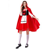 Little Red Riding Hood Castle Princess Dress Castle Queen Halloween Hat Dress Game Suit YM078