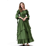 Vintage Cosplay Medieval Court Queen Costume Stage Performance Dress For Women YM6901