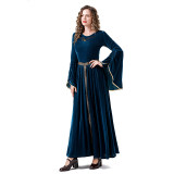 Medieval Retro Court Ball Trumpet Sleeve Adult Retro Queen Long Dress Cosplay Costume YM0821