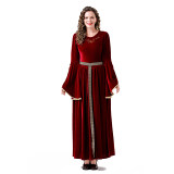 Medieval Retro Court Ball Trumpet Sleeve Adult Retro Queen Long Dress Cosplay Costume YM0821