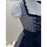 German Oktoberfest Traditional Bavarian Beer Girl Maid Bar Working Dress Cosplay Costume DL2060 DL2061