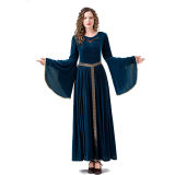 Medieval Retro Court Ball Trumpet Sleeve Adult Retro Queen Long Dress Cosplay Costume YM0821