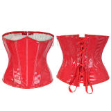 Steampunk Black PU Underbust Corset with Side Zipper Gothic Bustiers M22066