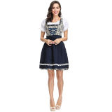 Traditional Oktoberfest Costume Munich Beer Dress Black And White Paid Dress MS4122