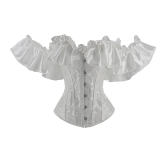 Sexy Off Shoulder Ruffles Sleeves Overbust Corset Top WK2276
