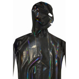 Men's Black Prisoner PU Magic Jumpsuit Fun Role Play Leather Prisoner Costume Cosplay XX1331