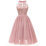 Elegant Wedding Chiffon Halter Women Party Summer Dress Casual CD1645