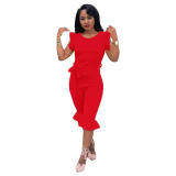 female jumpsuit classy short sleeve jumpsuit M30149