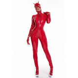 Long sleeve sexy bodycon jumpsuit catwomen leather bodysuits XX6832