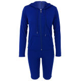 S-2XL hooded zipper sweater tights two-piece sports suit 9253