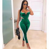 Sleeveless Zipper Hollow Out Two Piece Set Women Tracksuit M8454