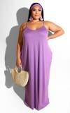 Womens Spaghetti Strap Beach Maxi Dress Plus Size M8425