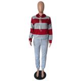 Autumn Winter Thick and fluffy Hoodied Women's set Tracksuit m6005