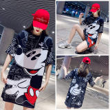 Cartoon Design Mickey Mouse Women T shirt Dress M8371