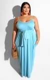 Womens Spaghetti Strap Beach Maxi Dress Plus Size M8425