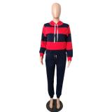 Autumn Winter Thick and fluffy Hoodied Women's set Tracksuit m6005