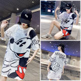 Cartoon Design Mickey Mouse Women T shirt Dress M8371